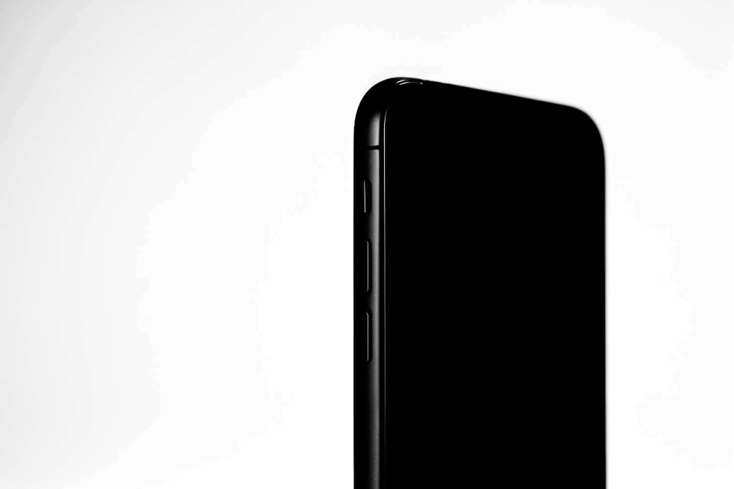 Black smartphone seen from the side